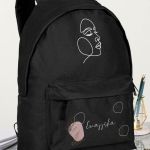 Τσάντα Σχολική Μαύρη για Κορίτσια με Όνομα & Σχέδιο Πρόσωπο