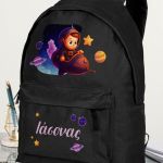 Σχολική Τσάντα για Παιδιά Δημοτικού, Μαύρη με Διαστημόπλοιο