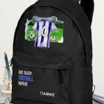 Τσάντα Σχολική για Δημοτικό, Μαύρη με Γαλανόλευκη Φανέλα