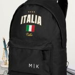Σχολική Τσάντα για Γυμνασίο & Λύκειο, Μαύρη με Σχέδιο ITALIA