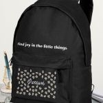 Τσάντα Σχολική για Δημοτικό & Γυμνάσιο, Μαύρη με Μαργαρίτες