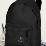 Τσάντα Σχολική Μαύρη για Κορίτσια με Όνομα & Μονόγραμμα