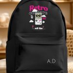 Σχολική Τσάντα για Γυμνασίο & Λύκειο, Μαύρη με Retro Games