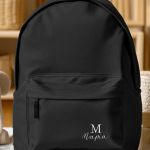 Τσάντα Σχολική Μαύρη για Κορίτσια με Όνομα & Μονόγραμμα