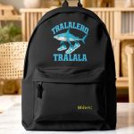 Σχολική Τσάντα για Γυμνασίο & Λύκειο, Μαύρη με Σχέδιο Καρχαρία