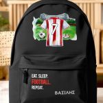 Τσάντα Σχολική για Δημοτικό, Μαύρη με Ερυθρόλευκη Φανέλα