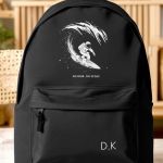 Σχολική Τσάντα για Γυμνασίο & Λύκειο, Μαύρη με Σχέδιο Surfing