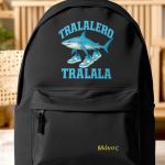 Σχολική Τσάντα για Γυμνασίο & Λύκειο, Μαύρη με Σχέδιο Καρχαρία