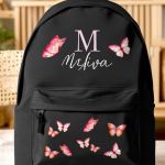 Σχολική Τσάντα για Γυμνάσιο & Λύκειο, Μαύρη με Πεταλούδες