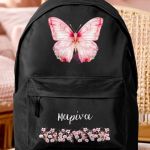 Τσάντα Σχολική για Δημοτικό & Γυμνάσιο, Μαύρη με Πεταλούδα
