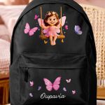 Σχολική Τσάντα για Κορίτσια Δημοτικού, Μαύρη με Νεράιδα