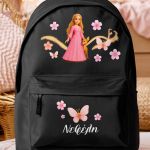 Σχολική Τσάντα για Παιδιά Δημοτικού, Μαύρη με Πριγκίπισσα