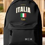 Σχολική Τσάντα για Γυμνασίο & Λύκειο, Μαύρη με Σχέδιο ITALIA