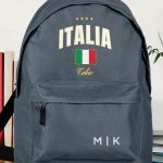 Σχολική Τσάντα για Γυμνασίο & Λύκειο, Γκρι με Σχέδιο ITALIA