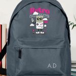 Σχολική Τσάντα για Γυμνασίο & Λύκειο, Γκρι με Σχέδιο Retro Games