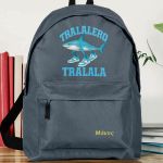 Σχολική Τσάντα για Γυμνασίο & Λύκειο, Γκρι με Σχέδιο Καρχαρία