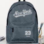 Σχολική Τσάντα για Γυμνασίο & Λύκειο, Γκρι με Σχέδιο New York