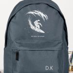 Σχολική Τσάντα για Γυμνασίο & Λύκειο, Γκρι με Σχέδιο Surfing