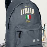 Σχολική Τσάντα για Γυμνασίο & Λύκειο, Γκρι με Σχέδιο ITALIA