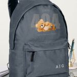 Σχολική Τσάντα για Γυμνασίο & Λύκειο, Γκρι με Σχέδιο Teddy