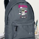 Σχολική Τσάντα για Γυμνασίο & Λύκειο, Γκρι με Σχέδιο Retro Games