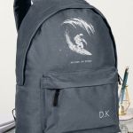 Σχολική Τσάντα για Γυμνασίο & Λύκειο, Γκρι με Σχέδιο Surfing