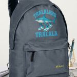 Σχολική Τσάντα για Γυμνασίο & Λύκειο, Γκρι με Σχέδιο Καρχαρία