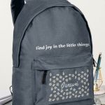 Τσάντα Σχολική για Δημοτικό & Γυμνάσιο, Γκρι με Μαργαρίτες