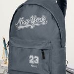 Σχολική Τσάντα για Γυμνασίο & Λύκειο, Γκρι με Σχέδιο New York