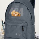 Σχολική Τσάντα για Γυμνασίο & Λύκειο, Γκρι με Σχέδιο Teddy