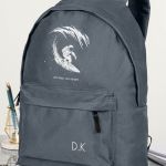 Σχολική Τσάντα για Γυμνασίο & Λύκειο, Γκρι με Σχέδιο Surfing