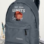 Σχολική Τσάντα για Γυμνασίο & Λύκειο, Γκρι Test Your Limits