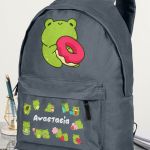 Σχολική Τσάντα για Κορίτσια Δημοτικού, Γκρι με Βατραχάκι