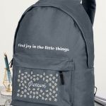 Τσάντα Σχολική για Δημοτικό & Γυμνάσιο, Γκρι με Μαργαρίτες