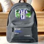 Τσάντα Σχολική για Δημοτικό, Γκρι με Γαλανόλευκη Φανέλα