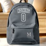 Σχολική Τσάντα για Γυμνασίο & Λύκειο, Γκρι με Σχέδιο Nothing