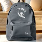 Σχολική Τσάντα για Γυμνασίο & Λύκειο, Γκρι με Σχέδιο Surfing