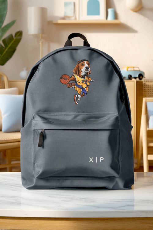 Σχολική Τσάντα για Γυμνασίο & Λύκειο, Γκρι Doggy Basket