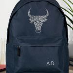 Σχολική Τσάντα για Γυμνασίο & Λύκειο, Μπλε με Σχέδιο Ταύρο