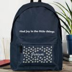 Τσάντα Σχολική για Δημοτικό & Γυμνάσιο, Μπλε με Μαργαρίτες