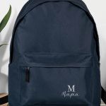 Τσάντα Σχολική Μπλε για Κορίτσια με Όνομα & Μονόγραμμα