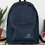 Τσάντα Σχολική Μπλε για Κορίτσια με Όνομα & Μονόγραμμα