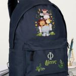 Σχολική Τσάντα για Παιδιά Δημοτικού, Μπλε με Όνομα & Ζωάκια