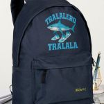 Σχολική Τσάντα για Γυμνασίο & Λύκειο, Μπλε με Σχέδιο Καρχαρία