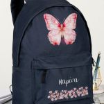 Τσάντα Σχολική για Δημοτικό & Γυμνάσιο, Μπλε με Πεταλούδα