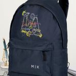 Σχολική Τσάντα για Γυμνασίο & Λύκειο, Μπλε με Σχέδιο LA