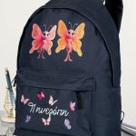 Σχολική Τσάντα για Κορίτσια Δημοτικού, Μπλε με Πεταλούδες