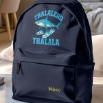 Σχολική Τσάντα για Γυμνασίο & Λύκειο, Μπλε με Σχέδιο Καρχαρία