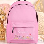 Σχολική Τσάντα για Γυμνάσιο & Λύκειο, Ροζ με Λουλούδια