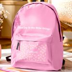 Τσάντα Σχολική για Δημοτικό & Γυμνάσιο, Ροζ με Μαργαρίτες